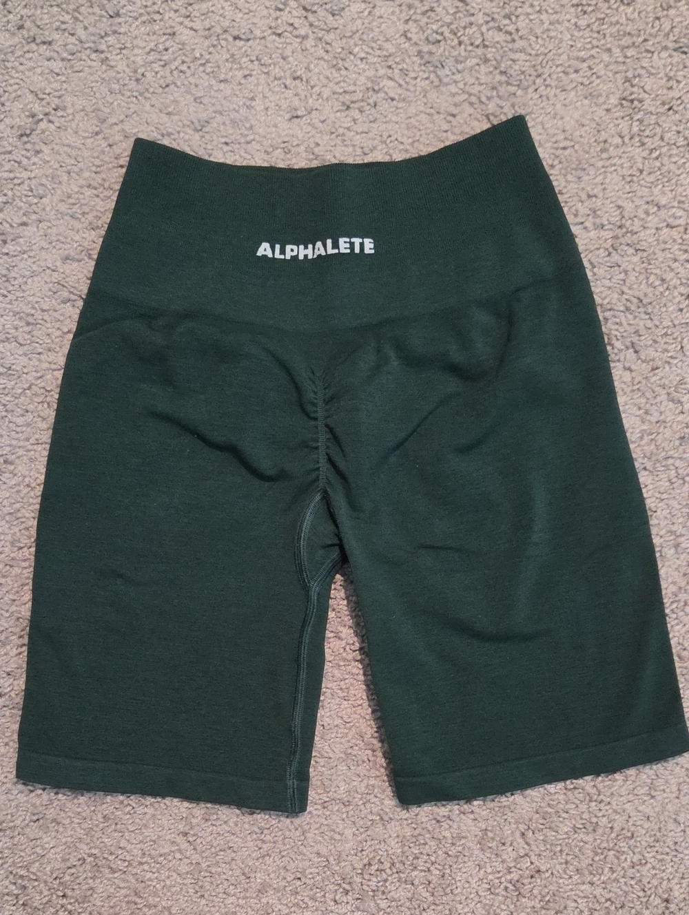 Alphalete Forest Green Seamless High-Rise Bike Amplify Shorts